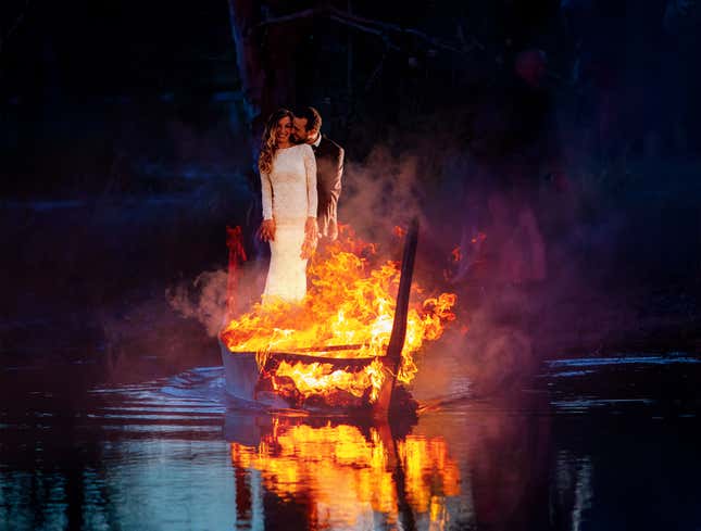 Image for article titled Happy Bride And Groom Set Ablaze At Viking Wedding