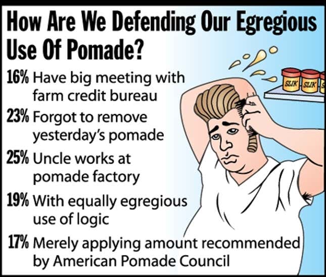 Image for article titled How Are We Defending Our Egregious Use Of Pomade?