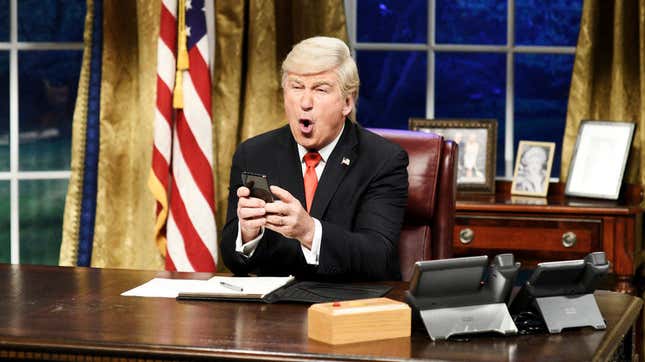 Image for article titled Alec Baldwin joins America in being &quot;so done with&quot; Alec Baldwin&#39;s Trump impression on SNL