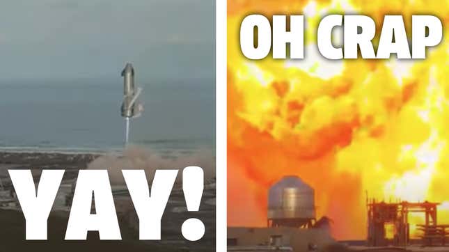 Image for article titled SpaceX Latest Starship Test Goes Perfectly Except For When It Explodes At The End
