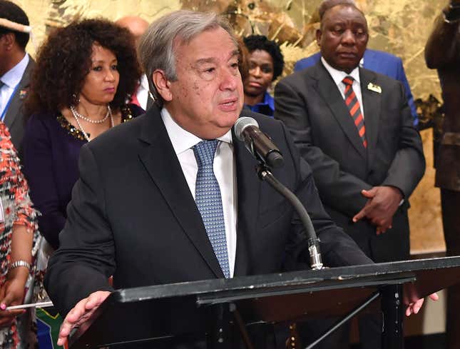 Image for article titled U.N. Secretary General Staring Straight At Israeli Ambassador While Describing Horrors Of Apartheid In Nelson Mandela Speech
