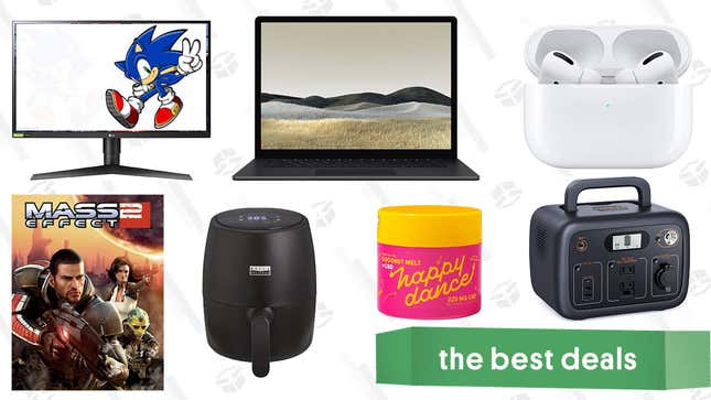 Image for article titled Thursday&#39;s Best Deals: Surface Laptop 3, AirPods Pro, LG 27&quot; UltraGear Monitor, Mass Effect 2, Bella Air Fryer, Tacklife Portable Power Station, Happy Dance CBD, and More