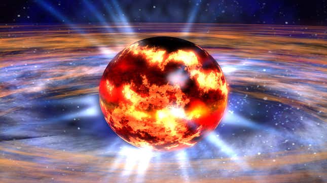 Artistic conception of a neutron star. 