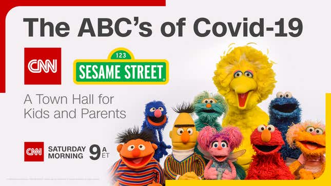 Image for article titled Attend Sesame Street and CNN&#39;s Virtual COVID-19 Town Hall