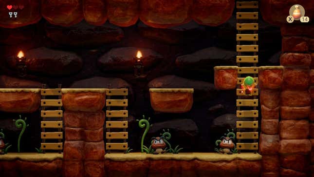 El juego cuenta con algunas secciones estilo 2D lateral que sirven como guiños a otras franquicias de Nintendo (como Mario, por supuesto).