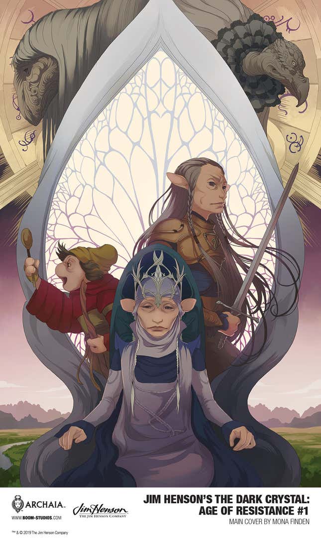 Hup, Ordon, and All-Maudra Mayrin on Dark Crystal: Age of Resistance #1's main cover