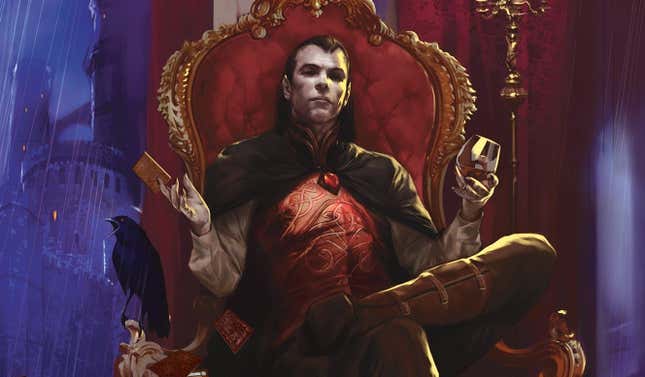 Partial cover of the 2016 Curse of Strahd adventure module by Ben Oliver. And yes, that is Strahd.