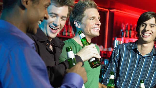 Image for article titled Everyone In Friend Group Drinking Solely So They Can Tolerate Each Other