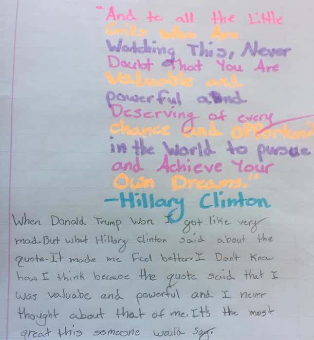 Photo via a 5th grade teacher from Denver, CO.