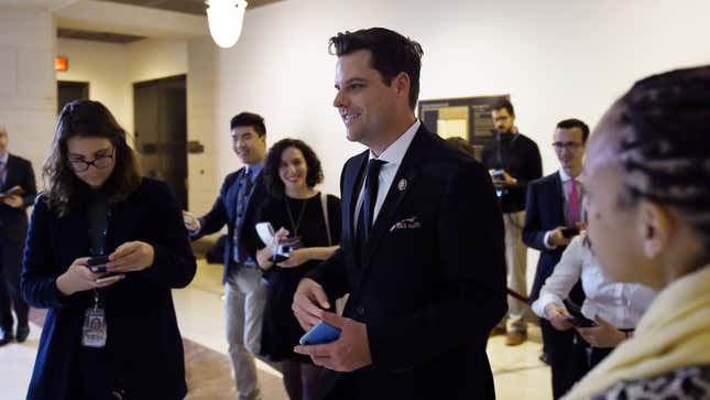 Image for article titled But He Was Always Nice to Me: Matt Gaetz Edition