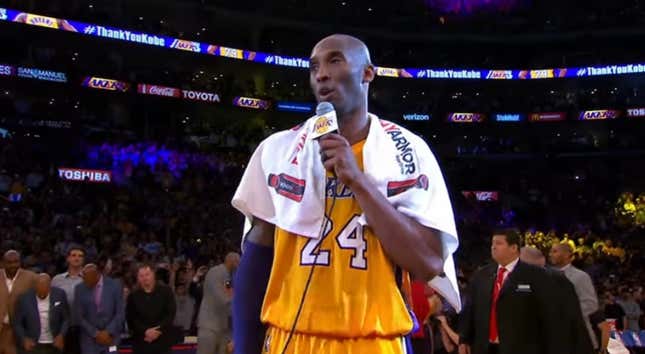 Image for article titled Kobe Bryant’s ‘Mamba Out’ Towel Just Sold for Over $30,000