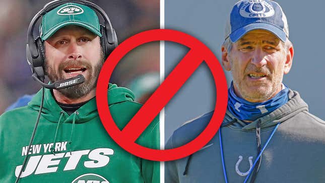 Jets head coach Adam Gase and Colts head coach Frank Reich