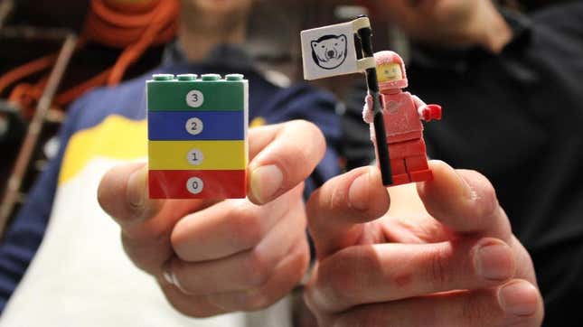 Josh Chawner (left) and Dmitry Zmeev (right) with cold LEGOs