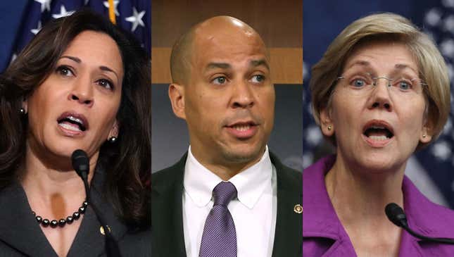 Image for article titled Cory Booker, Kamala Harris, Elizabeth Warren Assure Dreamers They’ll Never Stop Fighting For The 2020 Nomination