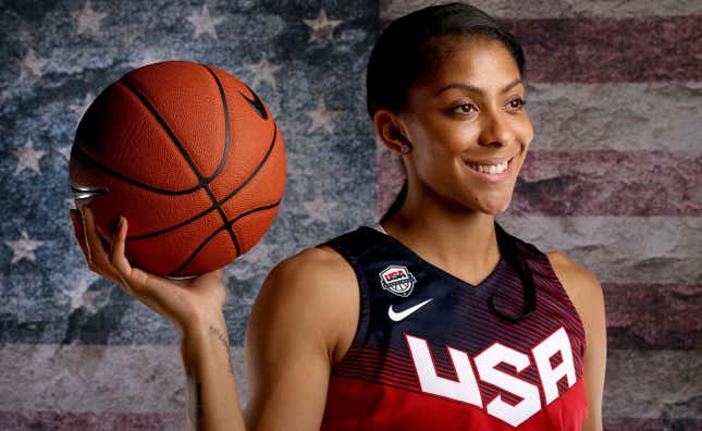 Candace Parker, the best women’s basketball player in the world who will NOT be at the Olympics. (Photo credit: Sean M. Haffey/Getty)