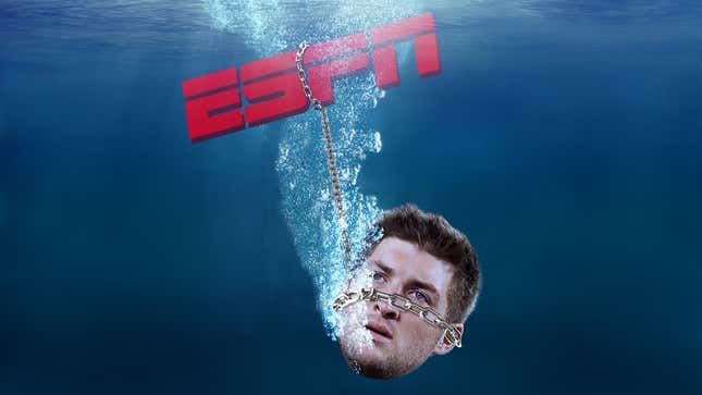 Image for article titled How ESPN Ditched Journalism And Followed Skip Bayless To The Bottom: A Tim Tebow Story