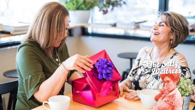 Image for article titled Ask The Salty Waitress: Is it tacky to open presents at a restaurant?