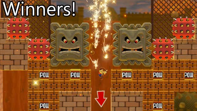 Image for article titled Mario Maker Contest: Too Many Thwomps, Winners!