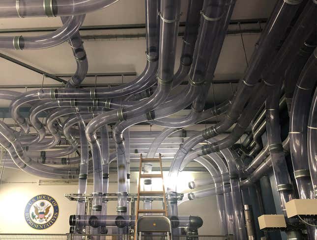 Image for article titled Articles Of Impeachment Sent Through Winding Maze Of Pneumatic Tubes On Journey To Senate
