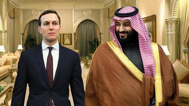 Image for article titled ‘You Are The Jewel Of My Collection,’ Says Saudi Prince While Guiding Frightened Jared Kushner Toward Harem