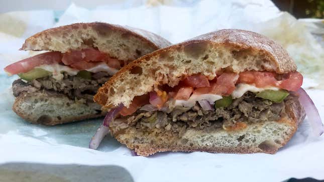 Subway’s Garlic Steak & Provolone on ciabatta
