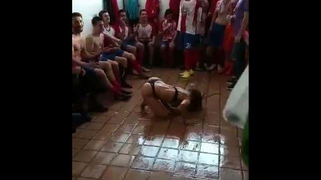 Image for article titled Spanish Soccer Team Celebrates Promotion With Awkward Postgame Strip Tease