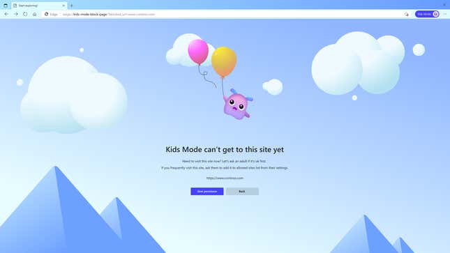 Image for article titled Microsoft Edge Adds a Kids Mode for Parents Worried About Their Shared Devices