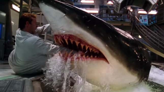 Image for article titled Cap off Shark Week with a mathematical model of Stellan Skarsgård&#39;s Deep Blue Sea death scene
