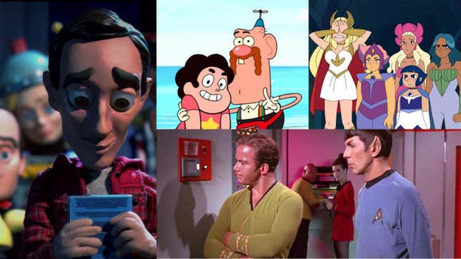 Clockwise from left: Community, Steven Universe, She-Ra and the Princesses of Power, and Star Trek: Deep Space Nine.