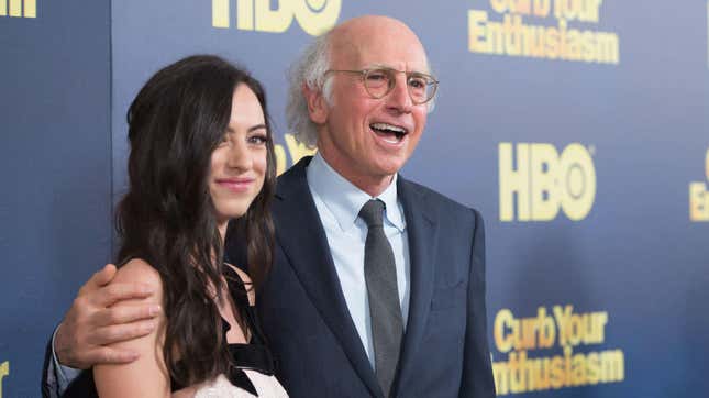 Cazzie and Larry David at Curb Your Enthusiasm Season 9 premiere