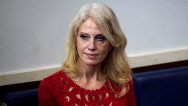 Image for article titled Kellyanne Conway Decides To Lie Low Until Rule Of Law Dies Down