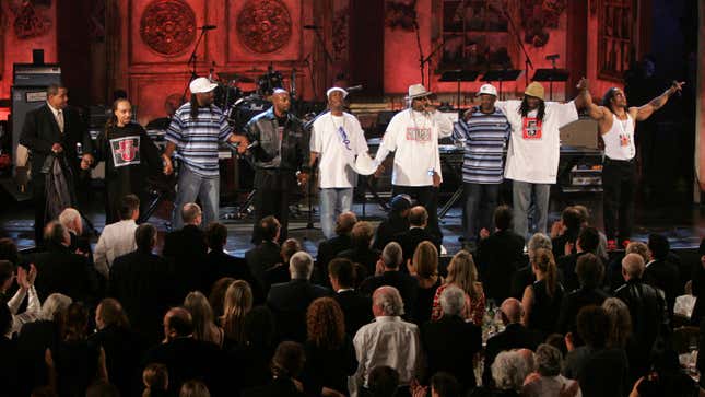 Grand Master Flash and The Furious Five perform onstage at the 22nd annual Rock And Roll Hall Of Fame Induction Ceremony on March 12, 2007.