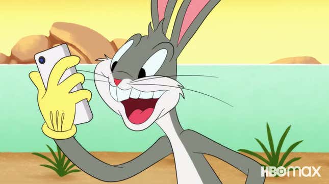 Bugs Bunny watching something on a new streaming service, probably.