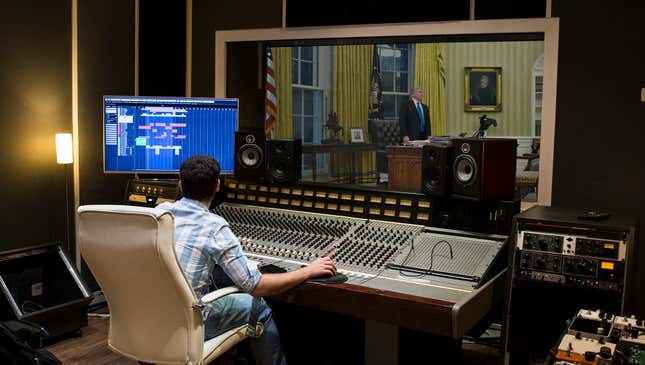 Image for article titled Trump Condemns White House Staffers’ Use Of Secret Recording Studio