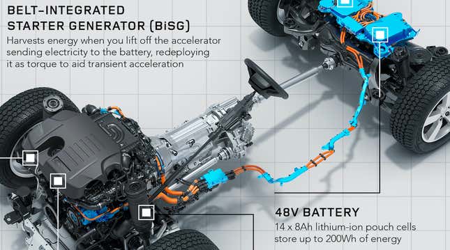 A look at the Defender’s transfer case and driveshafts, which are tucked well out of the way. Image: Land Rover