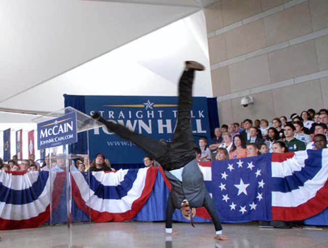 Image for article titled McCain Silences Critics With Perfectly Executed Cartwheel
