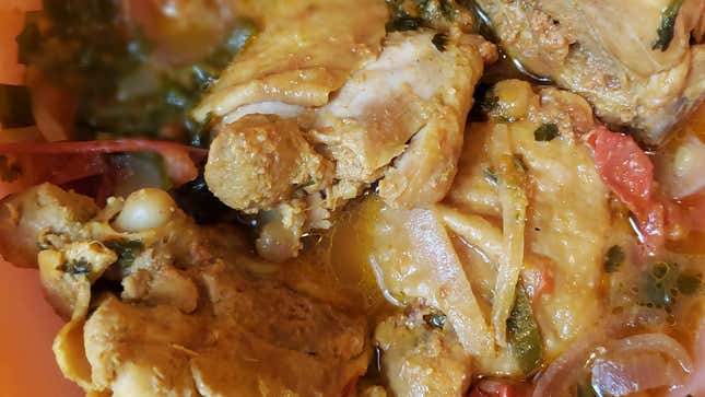Caribbean Stew Chicken made with instructions from YouTube 