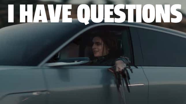 Image for article titled I Have Some Real Questions About Cadillac&#39;s Lyriq Scissorhands Super Bowl Ad