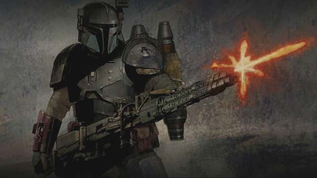 Concept art from the credits of episode three of The Mandalorian. 