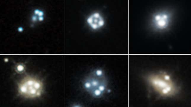 “Quads” imaged by the Hubble Space Telescope.