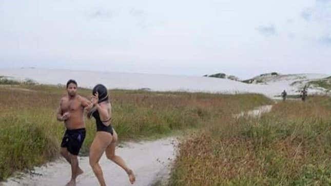 Image for article titled Amateur MMA Fighter Beats Up Man Jerking Off In Front Of Her During Beach Photoshoot