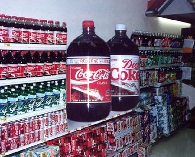 The new bottles take up an enormous amount of display space.