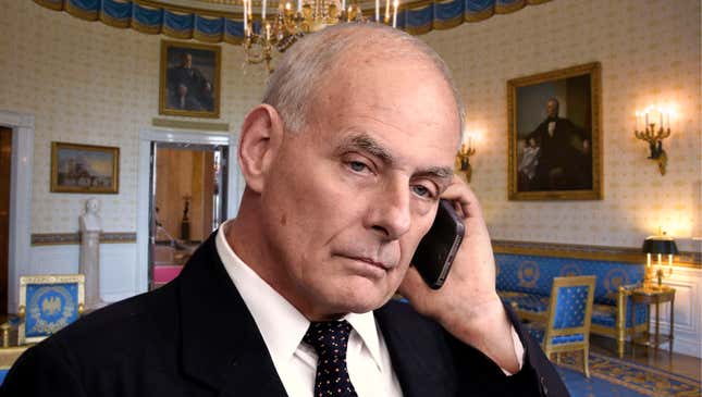 Image for article titled John Kelly Struggles To Maintain Believable Trump Impression During Phone Calls With Parkland Survivors