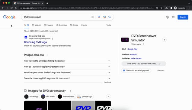 google dvd screensaver