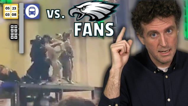 WATCH: Eagles Fans Fall Through Bus Stop Roof