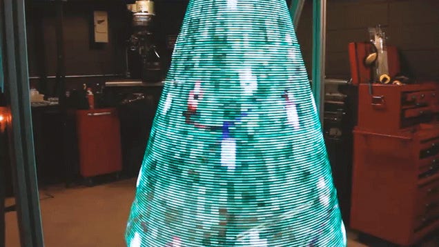 Building A Dangerously Fast Spinning Holographic Christmas Tree -  borninspace, Holographic Christmas Tree
