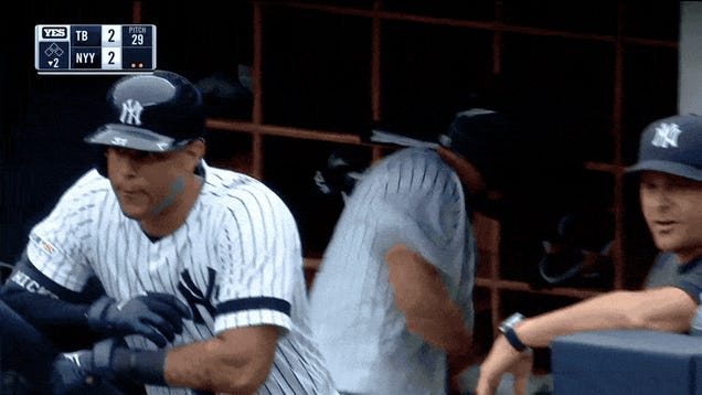 Is Brett Gardner allowed to bang his bat on the Yankees' dugout