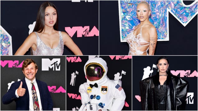 Olivia Rodrigo, Doja Cat, Taylor Swift, and more A-list arrivals at the 2023 MTV Video Music Awards #DojaCat