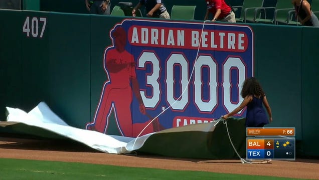 Beltre gets 3,000th hit in Rangers' 10-6 loss to Orioles