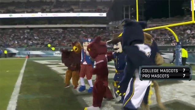 Mascot Halftime Game, #ICYMI: Philly Mascots went up against NFL Mascots  during halftime. Check out the action:, By Philadelphia Eagles